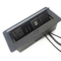 UK Power Outlet Table Pop up Power Box-Boîte de connexion de prise multimédia amortie de bureau de conférence avec double port USB et USB-C