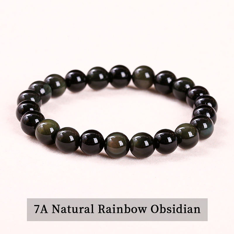 7A Natural Rainbow Obsidian Bracelet