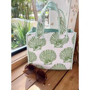 Bolsa de Almuerzo Mini Acolchada de Algodón con Estampado Floral Abstracto, Bolso de Mano con Estampado de Bloques, Bolsas de Compras, Bolsa de Playa, Bolsas de Viaje y Bolsos de Hombro - Product Image 3