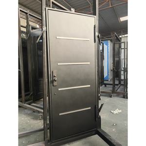 <span class=keywords><strong>ประตู</strong></span>หน้าแบบกระจกนิรภัยกรอบเหล็กลอฟท์เหล็กสีดำ - Product Image 1