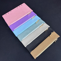 Personal isierte Kiesel leder Lose blatt A6 Planer Budget Binder Einlegen Nachfüllungen Flyleaf mit einer Reiß verschluss tasche für Gelds parungen