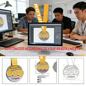 Médailles de sport en alliage de zinc avec logo personnalisé <span class=keywords><strong>Paris</strong></span> Triathlon, récompenses à ruban personnalisées, technique de moulage, style moderne et antique, tendance - Product Image 4