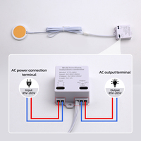 Interruptor Táctil LED de Alta Tensión CA 85V-265V para Tablero de Madera, 3A, Clasificación IP22, 60W/120W, Interruptor de Superficie Oculto para Muebles Inteligentes
