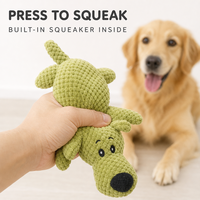 Jouet à mâcher pour chien en peluche douce en forme d'animal 3D avec couineur intégré