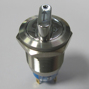 ZLQ19F-SWX11Z-B24V-S Saklar Tekan Logam dengan Pengunci Otomatis SPDT, Rumah SUS Tahan Debu IP60 IK10 dengan Lampu LED Biru Terang - Product Image 4