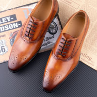 Chaussures habillées de luxe en cuir véritable pour hommes, faites à la main, à bout pointu, à lacets, pour le bureau, les affaires, les mariages et les tenues de soirée formelles