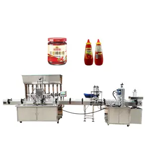 MINGNA Manufacturing Linha De Produção De Enchimento De Molho De Tomate Totalmente Automático Enchimento De 8 cabeças