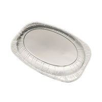 Plateau alimentaire ovale en aluminium personnalisable en gros, jetable, pour la cuisson, le barbecue, les plats à emporter et l'emballage alimentaire