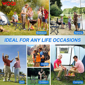 Tabouret pliant d'extérieur WOQI en aluminium, mini chaise de camping portable, chaise de pêche en tissu Oxford, pliable, couleur fleurie - Product Image 4