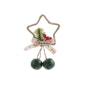 Bulk Wholesale Rustic <b>Christmas</b> Jute Star Ornaments Silver Metal Bells Xmas Tree Hanging <b>Decor</b> 15.5cm Farmhouse <b>Supplies</b> - Product Image 5