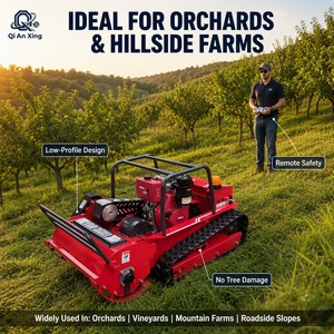 <b>Gasoline</b> Hybrid Wireless Remote Control Crawler Track Heavy Duty Y Blade All Terrain Slope Garden Lawn Mower Q-80A High-Power En - Product Image 3