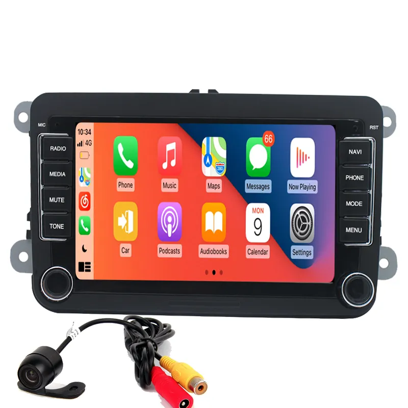 Autoradio Android 2 Din GPS 4G WiFi DSP Carplay pour VW Volkswagen Skoda Octavia golf 5 6 touran passat B6 polo Jetta