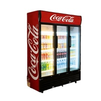 Réfrigérateur vertical de présentation pour supermarché commercial, porte simple en verre