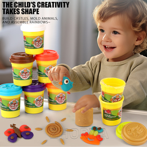 Zhorya mainan kerajinan anak-anak, 8 buah Diy warna kerajinan tangan air kering tanah liat lembut Montessori - Product Image 2