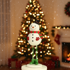 Resin Snowman Ornament Round Festival Style Christmas Decoration Mixed Colors Holiday Supply - Product Image 2