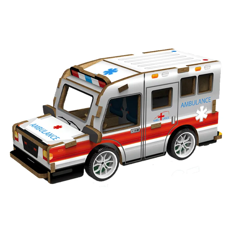 Рекламный подарок QS мини 3D головоломка модель городской грузовик детский креативный деревянный материал различные формы игрушки автомобиль для детей