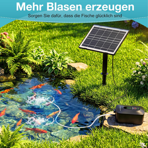 4.5W Solar Oxygen <b>Pump</b> 2200Mah <b>Battery</b> Three Modes Two Air Stones Portable Small Garden Pond Fish Tank Aeration Kit - Product Image 6
