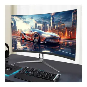 Monitor game komputer Desktop melengkung DP, resolusi tinggi 100Hz LED 32 inci MVA 2560x1440 HD-MI