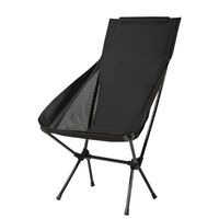 Chaise de jardin pliable moderne noire, en tissu Oxford durable, avec structure en acier carbone, mobilier d'extérieur portable pour la gym et la pêche