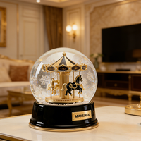 Boule d'eau en résine peinte écologique, décoration de Noël, cadeau personnalisé, souvenir de luxe, construction de globe à neige d'eau de Noël