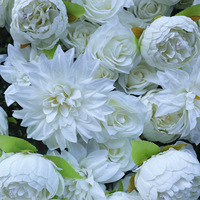 Blanc vert 8ft toile de fond buis herbe fleur mur pour mariage plantes artificielles panneau idées fausse fleur décoration murale