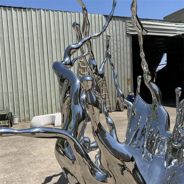 Escultura abstrata polida do aço inoxidável do metal decorativo exterior do jardim