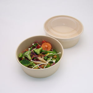 Kingwin personalizzato rotondo quadrato 14oz zuppa di acqua di riso insalata di carta kraft ciotola di mache con coperchio - Product Image 1