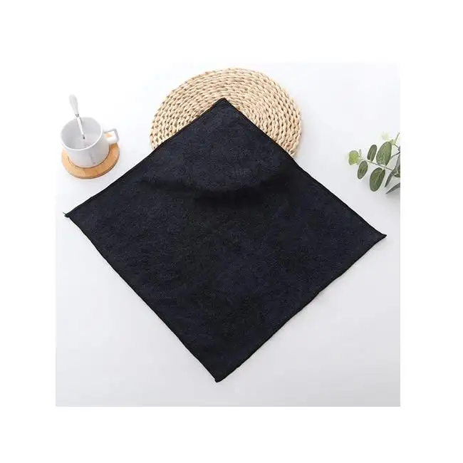 Groothandel Premium Polyester Auto Keuken Super Absorberende Huishoudelijke Wrap Gebreide Kleine Microfiber Schoonmaakdoekje Zwart Towe C