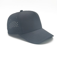 Casquettes de baseball noires en maille laser en polyester recyclé OEM ODM pour hommes