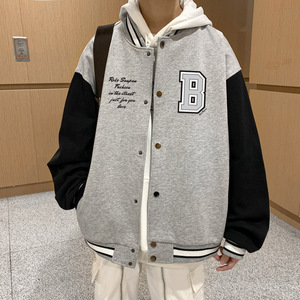 Giacca da Baseball da uomo con Logo personalizzato 2024 maniche in pelle con giacca ricamata giacca da Baseball da Campus alla <span class=keywords><strong>moda</strong></span> - Product Image 2
