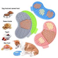 Tapis d'alimentation lente en silicone de qualité alimentaire, bol à lécher pour animaux de compagnie, ventouses, étanches, antidérapantes, de petite taille pour le voyage, bol en bois pour chat.