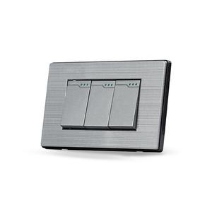 แผงสแตนเลส สวิตช์ไฟฟ้าแบบกด 3 ช่อง 1 ช่อง มาตรฐานอเมริกาใต้ สวิตช์แบบร็อคเก็ต - Product Image 6