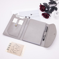 Vente chaude A5 Business Notebook Set avec couverture en cuir Portable et fermeture à bouton Plus Notepad Dairy Journal Notebook
