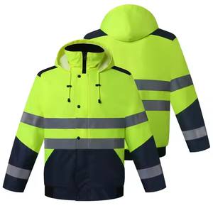 High Visibility <b>Reflective</b> Men's Work or Outdoor Overalls Quality Stylish Full Zipper Design Easy-to-Wear Safety Clothing - Product Image 1
