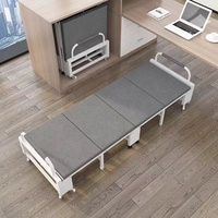 Lit simple pliable portable au design moderne pour adultes matelas souple multifonctionnel chambre à coucher école matériaux durables en métal et fer