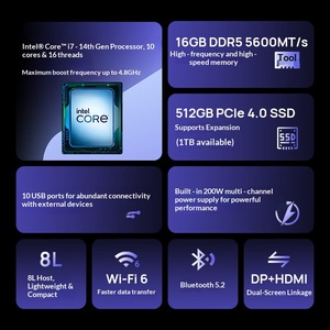 <span class=keywords><strong>PC</strong></span> de bureau commercial Mechanical Revolution Boundless S500 (Core I5-14450HX, 16 Go DDR5, 512 Go SSD) avec écran 23,8 pouces - Product Image 3