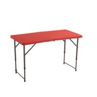 Table de pique-nique moderne en plastique blanc avec structure en fer, pliable et réglable en hauteur, pour la maison, le bureau, l'appartement ou l'hôtel