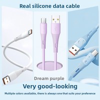 Cable de Datos Tipo-C/USB-A de Silicona Original para Teléfonos Móviles, Carga Rápida, Transferencia de Datos, Compatible con iPhone 15/16 y Dispositivos Android
