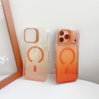 Coque de téléphone dégradée en stock avec support d'objectif pour iPhone 17 Pro, étui de protection avec support pour iPhone 16 Pro, 16 Plus, 17 Air