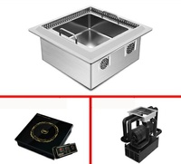 AOPA, un équipement sans fumée de nouvelle génération pour table de restaurant, mobilier de restaurant, dimensions 630*385*530mm, CE, CCC