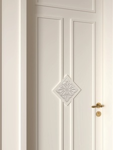 Puerta <span class=keywords><strong>de</strong></span> <span class=keywords><strong>Madera</strong></span> <span class=keywords><strong>de</strong></span> Lujo Blanca Estilo Francés Crema <span class=keywords><strong>para</strong></span> Interiores, Insonorizada, con Vidrio Glaseado, Antipolvo, en Oferta - Product Image 4