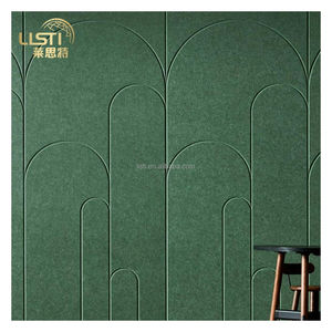 Décoration murale de restaurant Effet 3D Barrière acoustique en feutre 9 mm Autocollants muraux décoratifs adhésifs Panneau mural en forme de V portable - Product Image 5