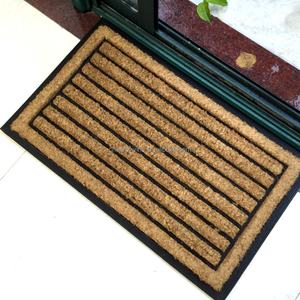 Non Slip Heavy Duty Coco Coconut Fiber Outdoor Rubber Moulded Coir Brush <b>Doormats</b> - Product Image 1