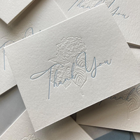 Kartu Ucapan Terima Kasih Custom dengan Amplop untuk Acara Pesta Pernikahan, Kertas Katun, Cetak Letterpress, Embossing, Foto, Die-Cut