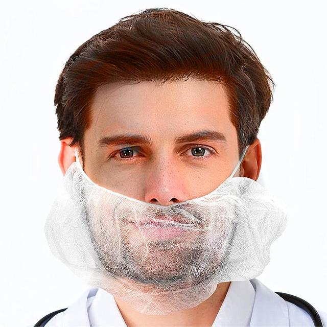 Blue Polypropylene Beard Covers 18 Inch PP Disposable Double Elastic Beard Guards Protectors Beard Facial Hair Nets