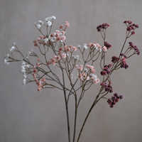 Branche de Gypsophile Artificielle Vintage Rose Bourgogne, Faux Tige de Fleur pour Décoration de Table de Mariage, Vase et Salon