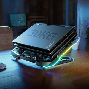 <span class=keywords><strong>Refroidisseur</strong></span> d'ordinateur <span class=keywords><strong>portable</strong></span> en plastique avec écran LED RGB, ventilateurs et affichage numérique pour ordinateurs portables de 14,1 à 21 pouces, en stock - Product Image 3