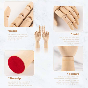 Maniquí de Arte de madera de mano derecha de 7 "/10"/12 "con dedos para práctica escolar de pintura - Product Image 4