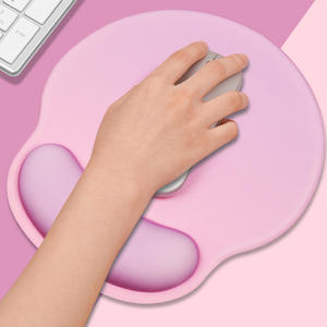 Alfombrilla de ratón de gel de silicona redonda bonita púrpura de diseño personalizado con soporte de reposamuñecas para ordenador portátil y oficina - Product Image 4