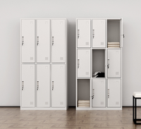 Prix d'usine, casier métallique à 9 portes, armoire de rangement en acier, armoire multi-portes, casier en acier blanc avec serrure à clé pour bureau, école